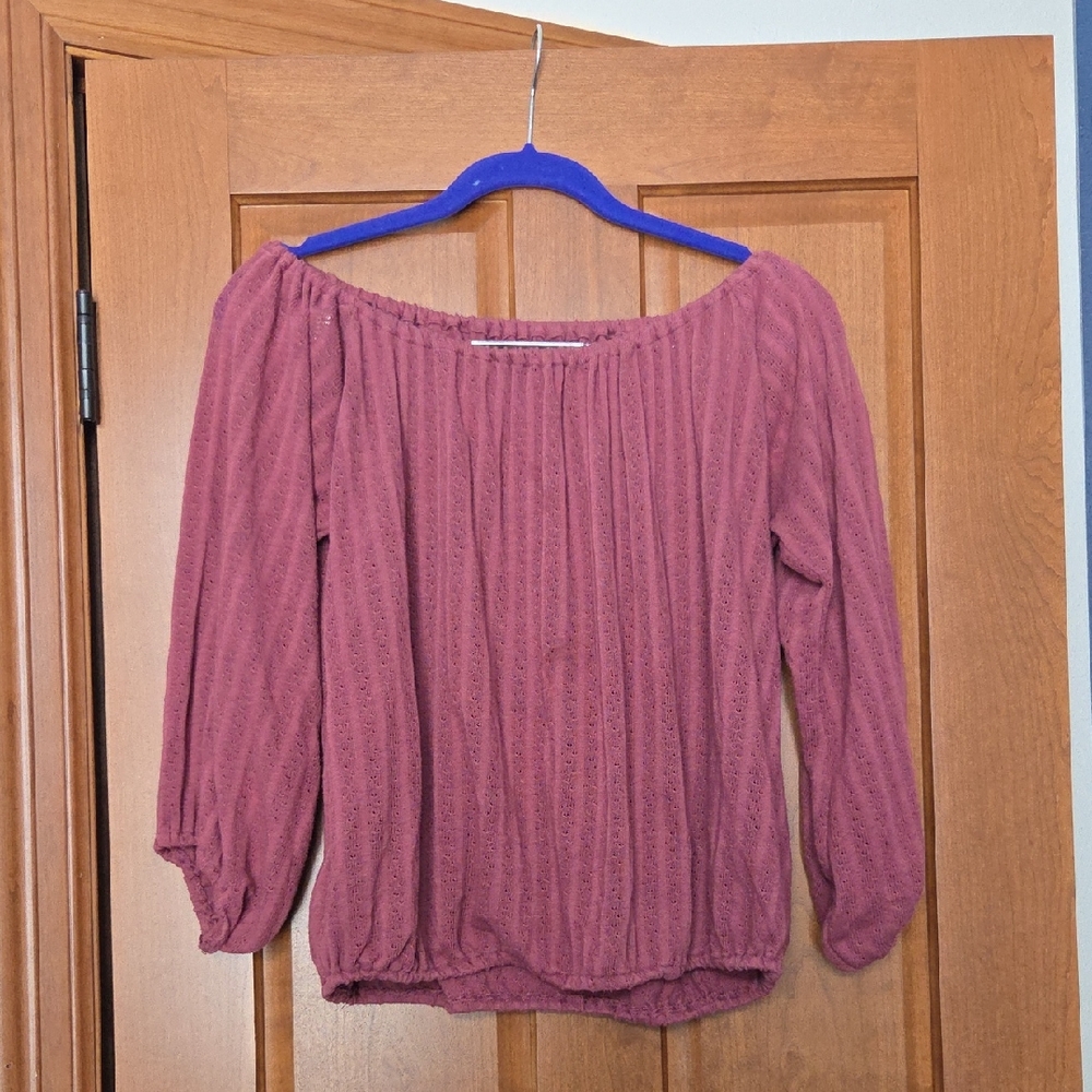 Free People Dusty Rose Off-Shoulder Blouse